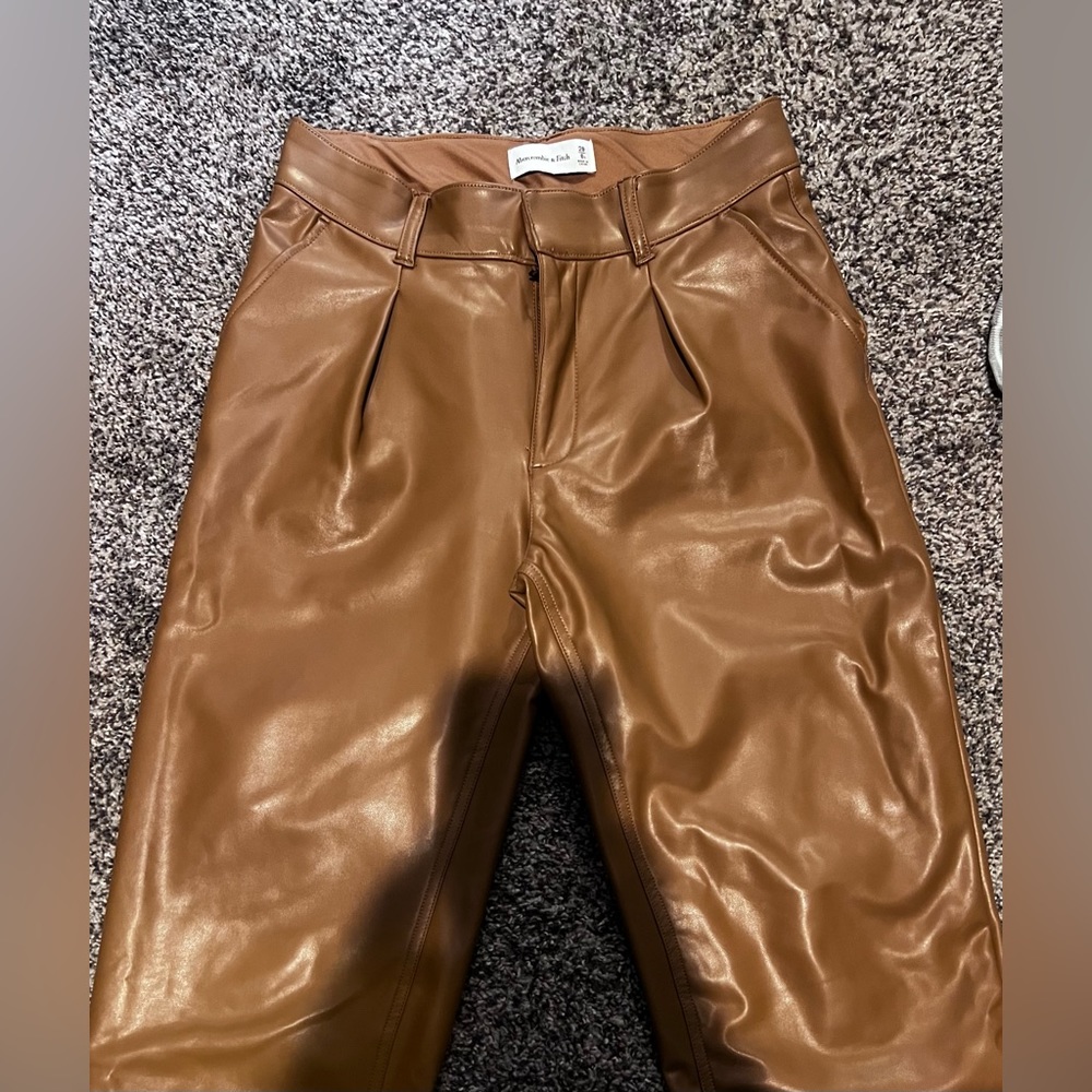 Abercrombie Tailored Vegan Leather Wide Leg Pants